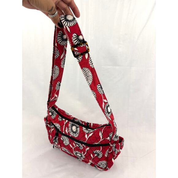 Vera Bradley Deco Daisy Sophie Fabric Shoulder Bag Houndstooth Retired - Picture 3 of 16